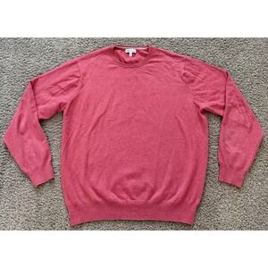 Peter Millar Current Light Red Cotton Silk Cashmere Crewneck Size Large